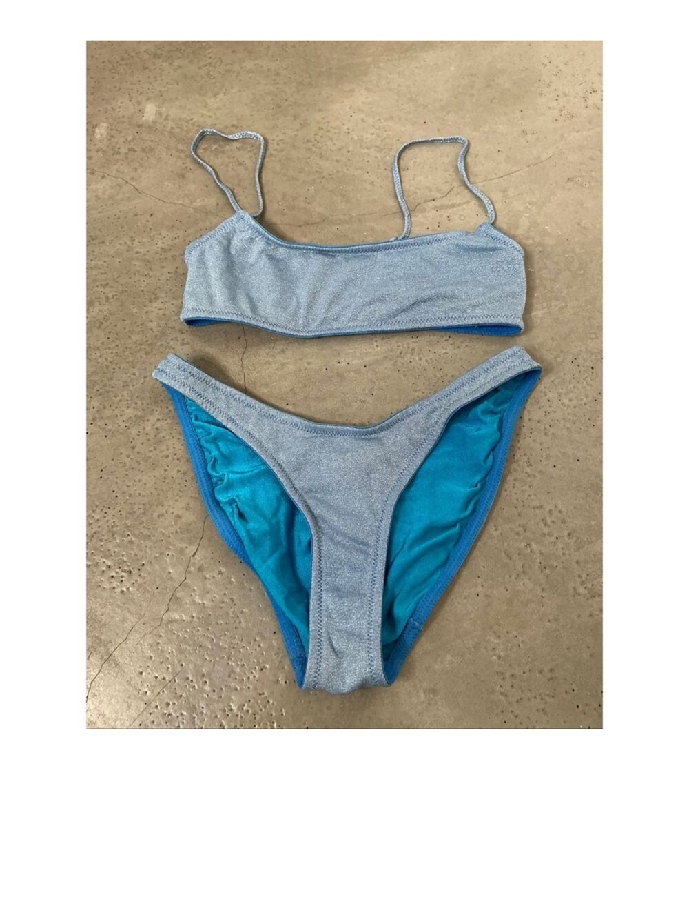 Triangl Sparkle Bikini Set | Blue in XS